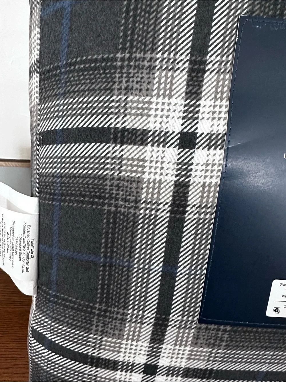 Hollister Gray, Black and White Plaid Travel Duffle